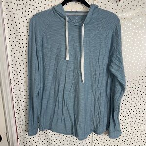 Free Fly Blue Hooded Long Sleeve Top